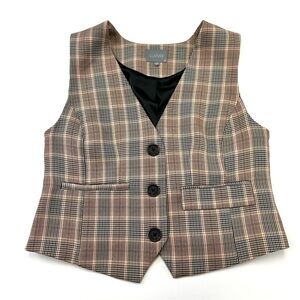 Culture plaid womens lined vest Size 42 12 CUCostantina waistcoat Menswear style